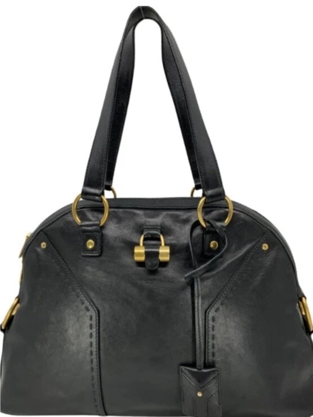 Saint Laurent YSL Black Leather Muse Satchel Bag Gold Hardware Made in Italy - Picture 8 of 15